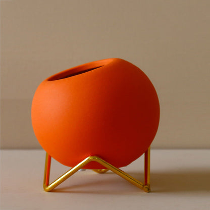 Scandinavian Orb Ceramic And Iron Frame Floret